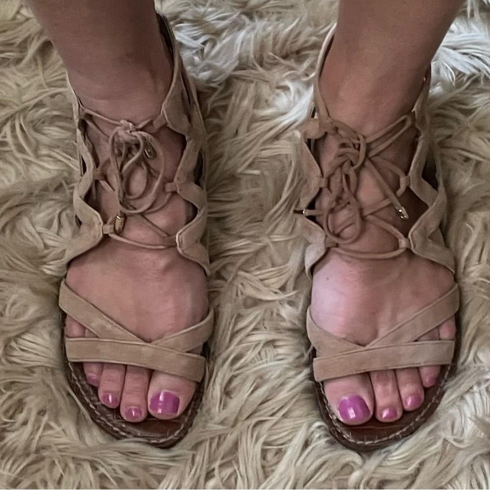 Sam Edelman Tan Leather Lace-up Gemma Sandals - Picture 8 of 9